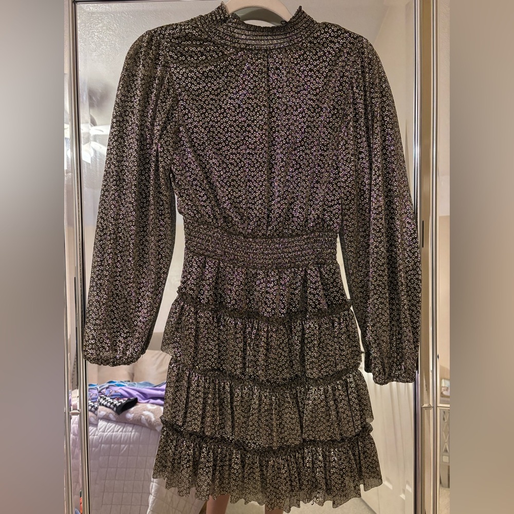 1. State Black and Gold Mini Dress
